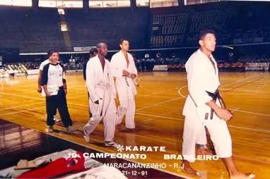 Atletas no 19º Campeonato Brasileiro de Karatê, Maracanãzinho, Rio de Janeiro, 21/12/1991