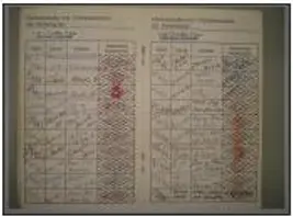 Passaporte de arbitragem com o registro de participações em campeonatos, página 1